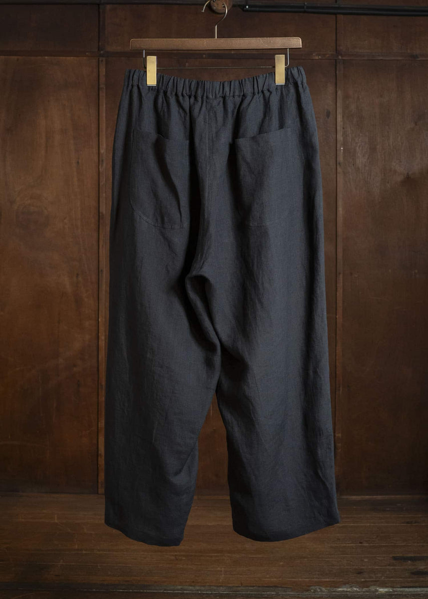 Jurgen Lehl J0162FPM912-19 Linen Uneven Dye Pants Black – VISION
