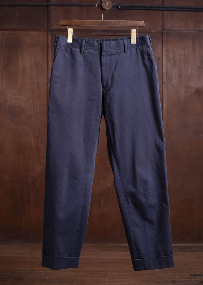 DRIES VAN NOTEN COTTON CHINO TROUSERS NAVY – VISION OF FASHION