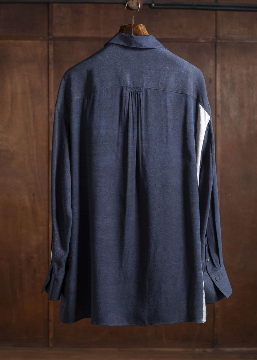 ZIGGY CHEN 0M2520712 OVERSIZED SHIRT 24-DARK BLUE – VISION OF FASHION