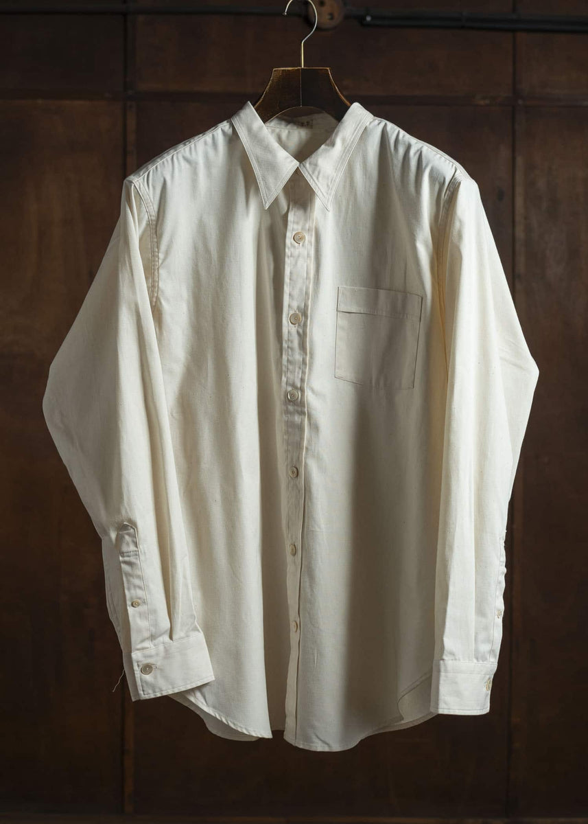 トップス T.T Lot.106 NARROW COLLAR SHIRT T.T. Lot.106 Narrow Collar Shirt | Beige Stripe | Canoe Club