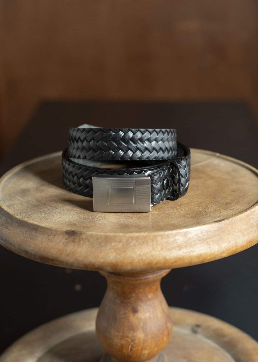 小物 TaigaTakahashi PatternBelt Black Lot.021 Taiga Takahashi | LOT.021 BASKETWEAVE PATTERN BELT