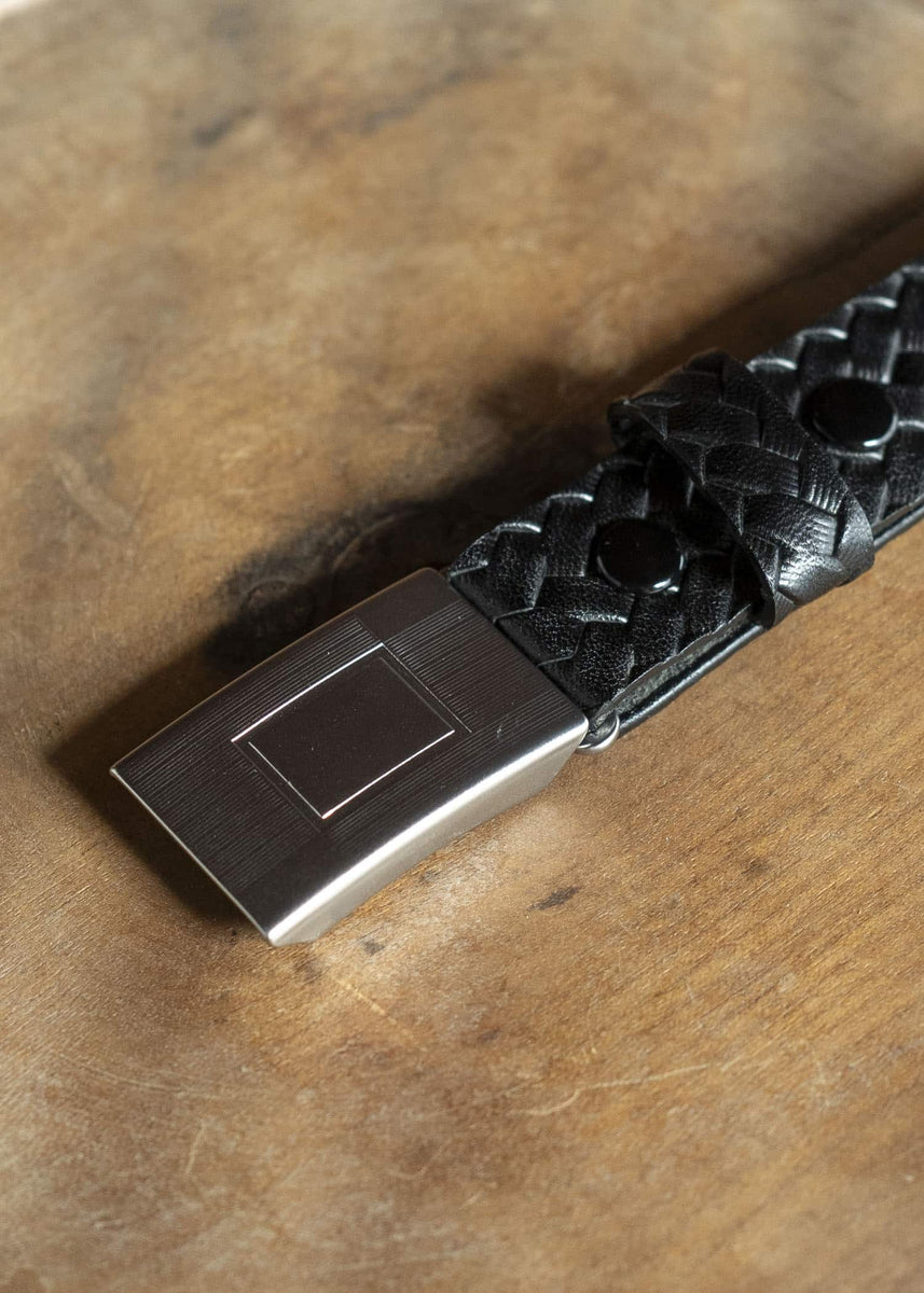 Taiga Takahashi Lot.021 Basketweave Pattern Belt BLACK – VISION OF