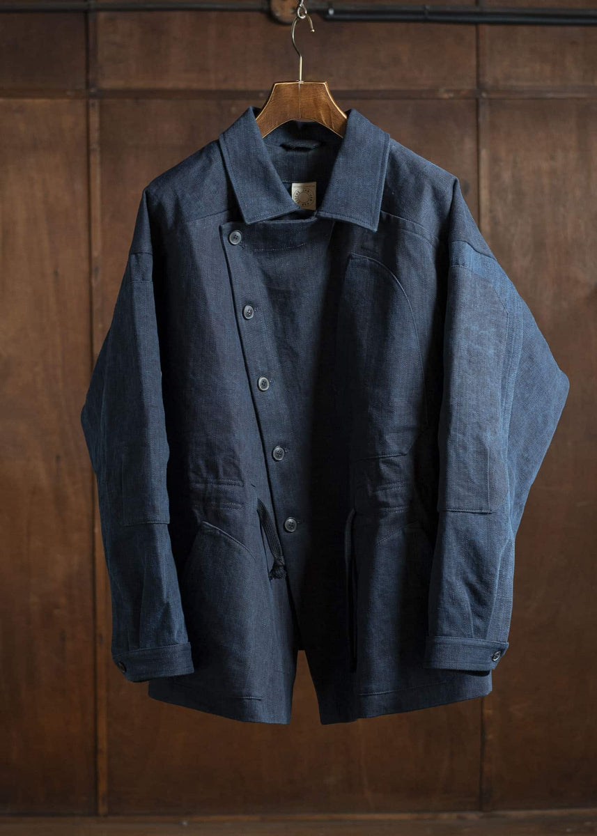 JAN-JAN VAN ESSCHE JACKET#60-SUMI DENIM AIZOME OVERDYED Perfecto