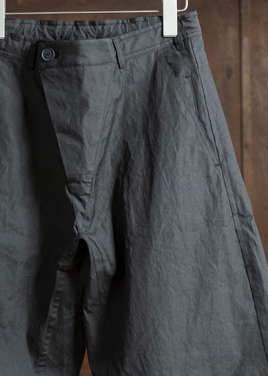JAN-JAN VAN ESSCHE TROUSERS#84-COATED CLOTH TAR BLACK Oversized 6