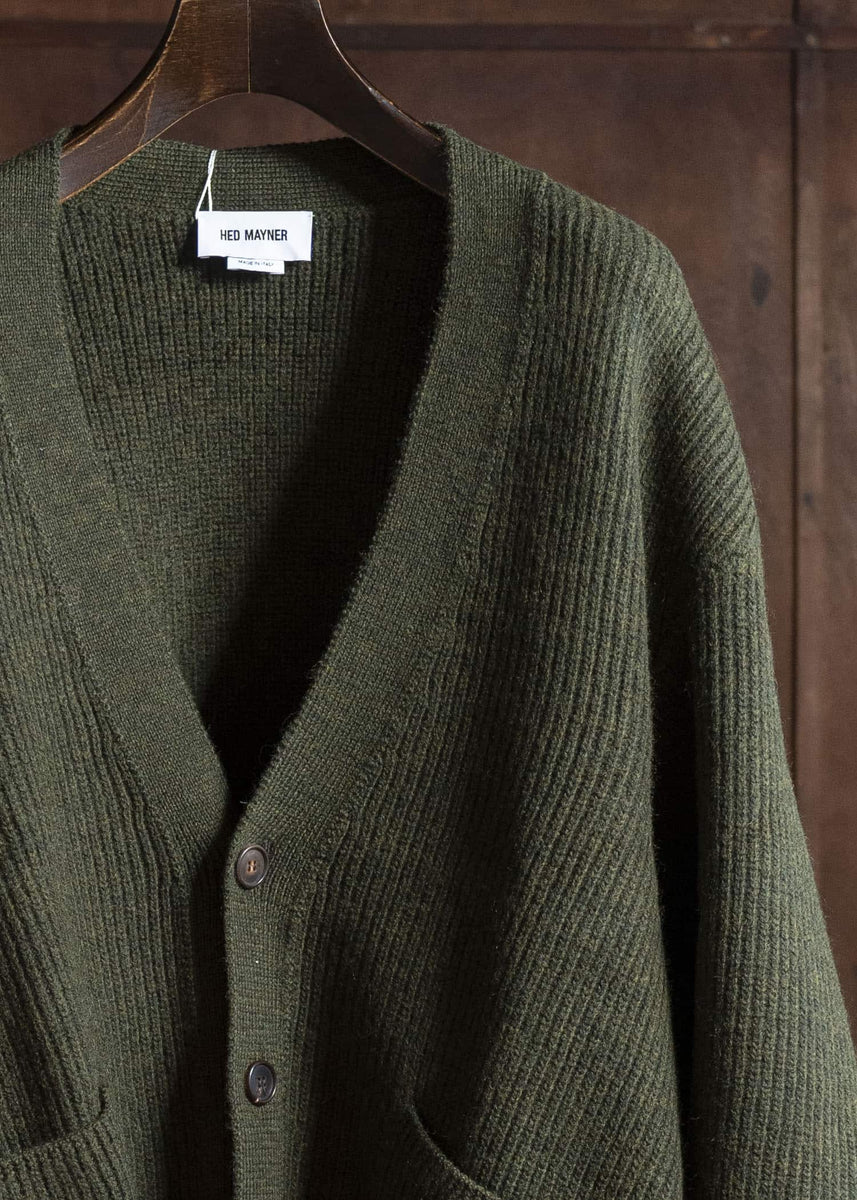HED MAYNER CARDIGAN HB619-312-MEDIUM GREEN HMMB75089A- HB619