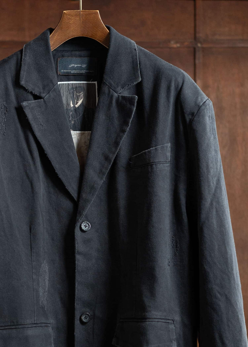 Professor.E Distressed Worker Blazer Washed Black 24FW-PE-JKT-11