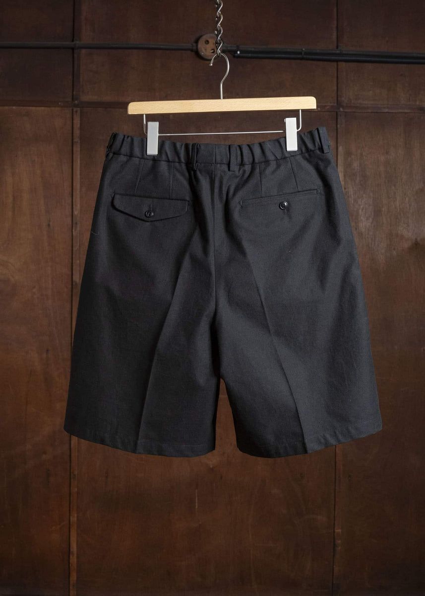 YOKO SAKAMOTO YS-26SS-25-BLACK Double Pleats Shorts BLACK – VISION