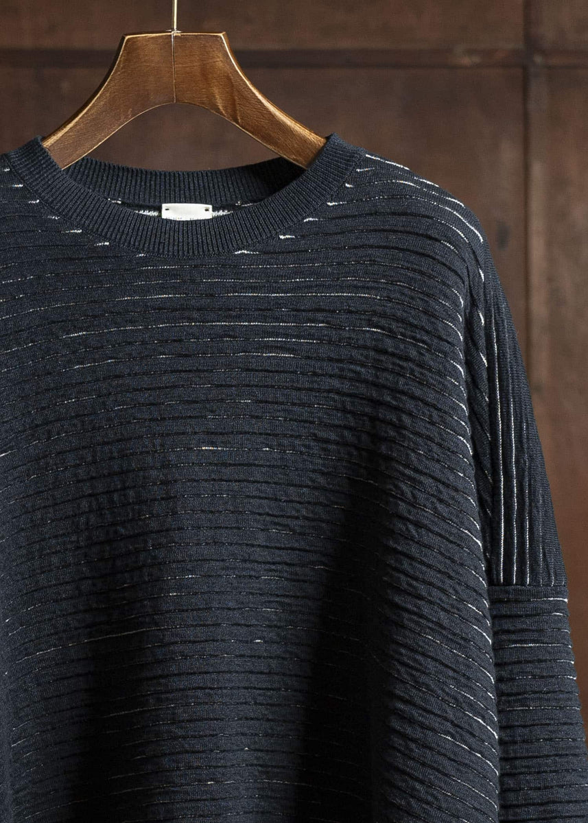 JAN-JAN VAN ESSCHE KNIT#70-LINEN COTTON YARN BLACK Ripple