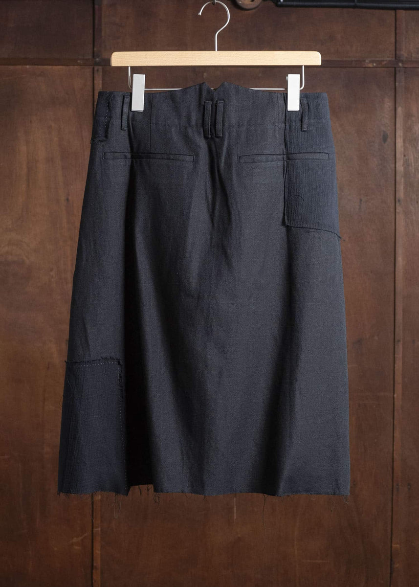 Professor.E LAYERED WRAP SKIRT BLACK 25FW-PE-LSK-01 – VISION OF