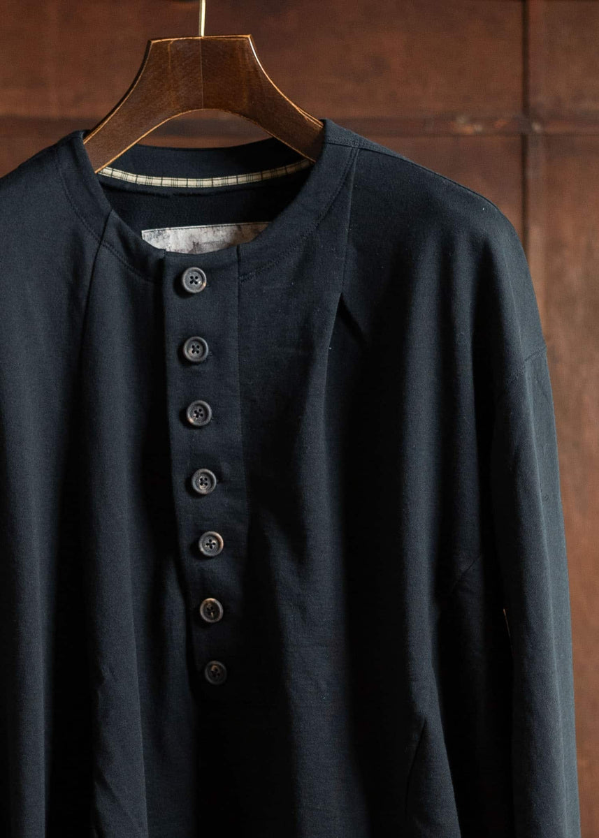 ZIGGY CHEN Henly-Neck Long Sleeves Black 0M2430206 – VISION OF FASHION