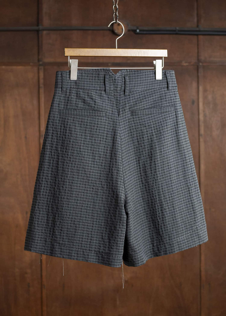 パンツ Professor.E E Pleated Shorts Professor.E PLEATED SHORTS 25SS-PE-TRS-03-DUSTY CHECK – VISION OF