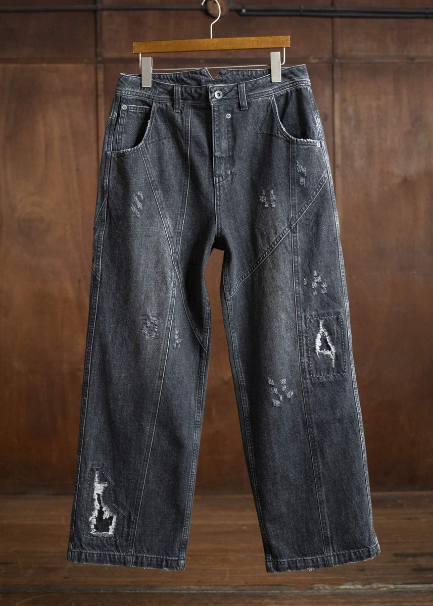 Professor.E WORN-OUT-DENIM 25SS-PE-TRL-07-WASHED BLACK – VISION OF