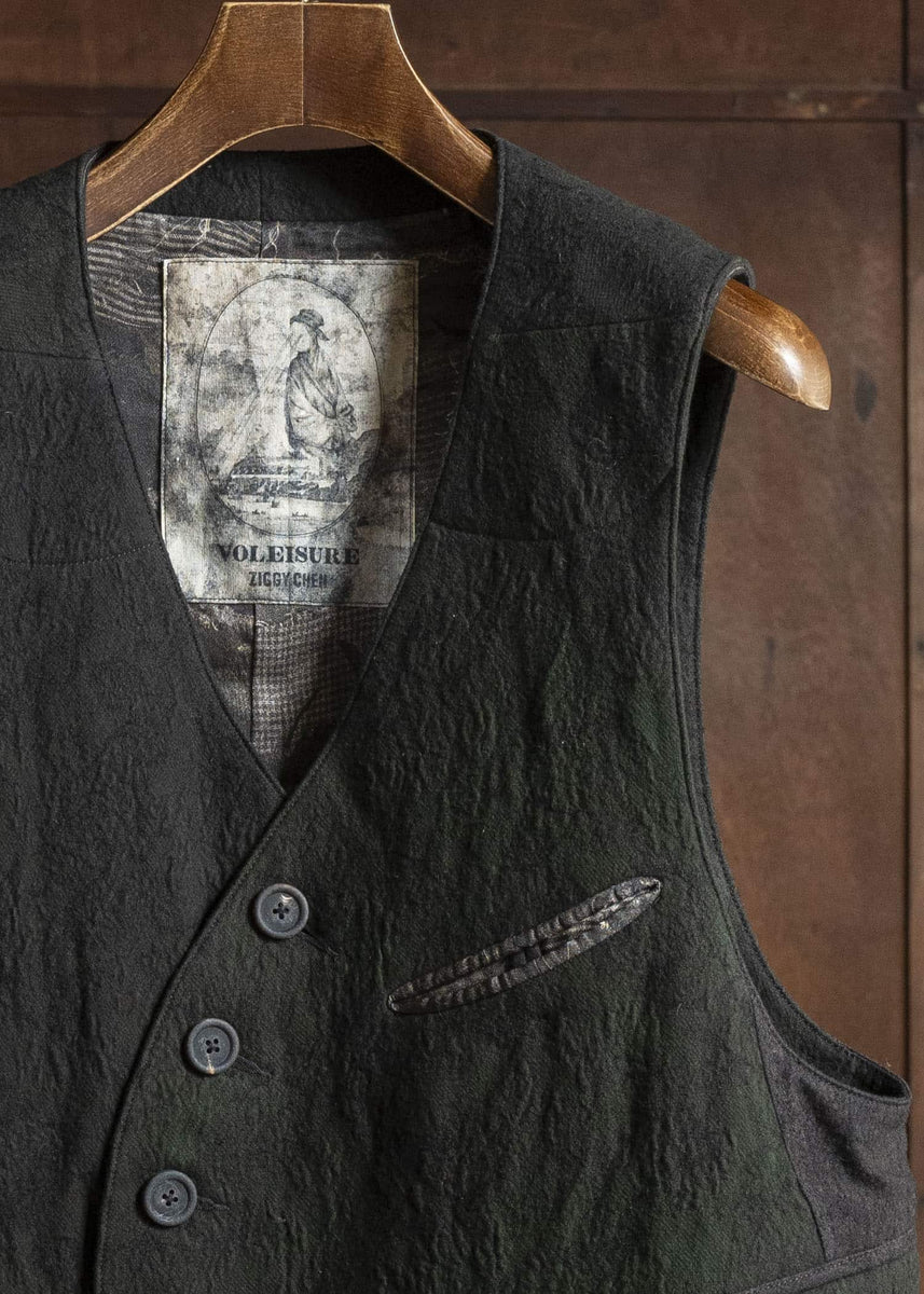 Ziggy Chen 22ss ベスト ZIGGY CHEN 0M2530102 ASYMMETRIC PATCHWORK VEST 65 – VISION OF FASHION