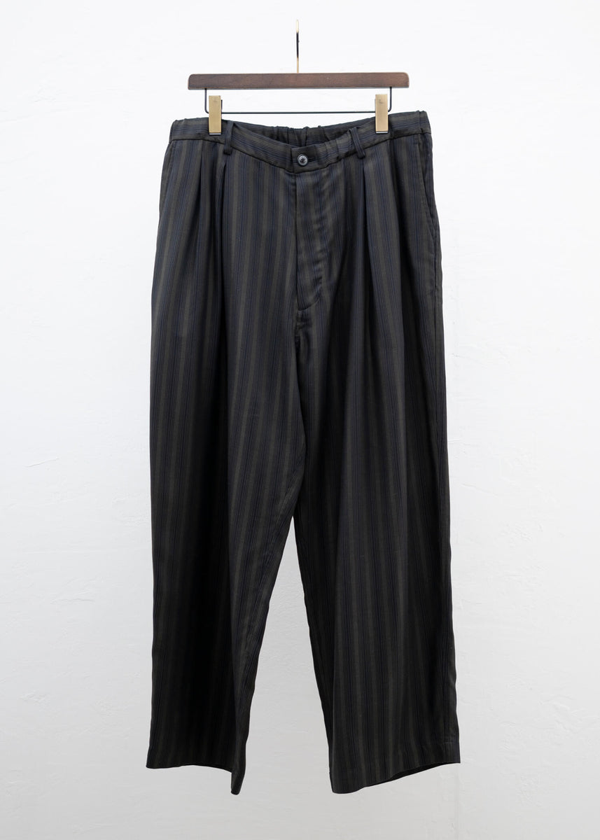 YOKO SAKAMOTO CUPRO BAGGY TROUSERS / OLIVE – VISION OF FASHION