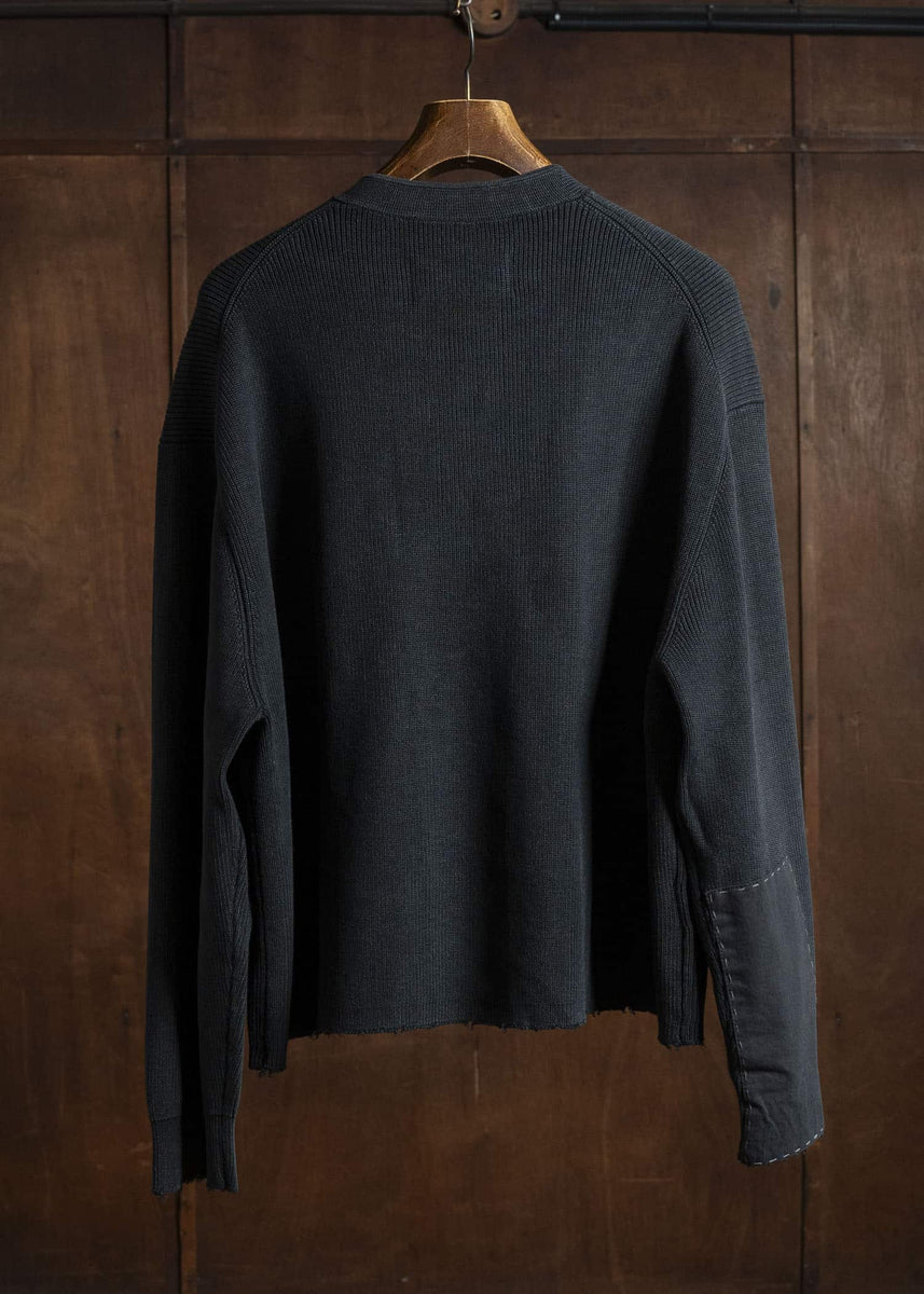 Professor.E DOUBLED BREASTED AGED KNIT BLACK 25FW-PE-KT-02