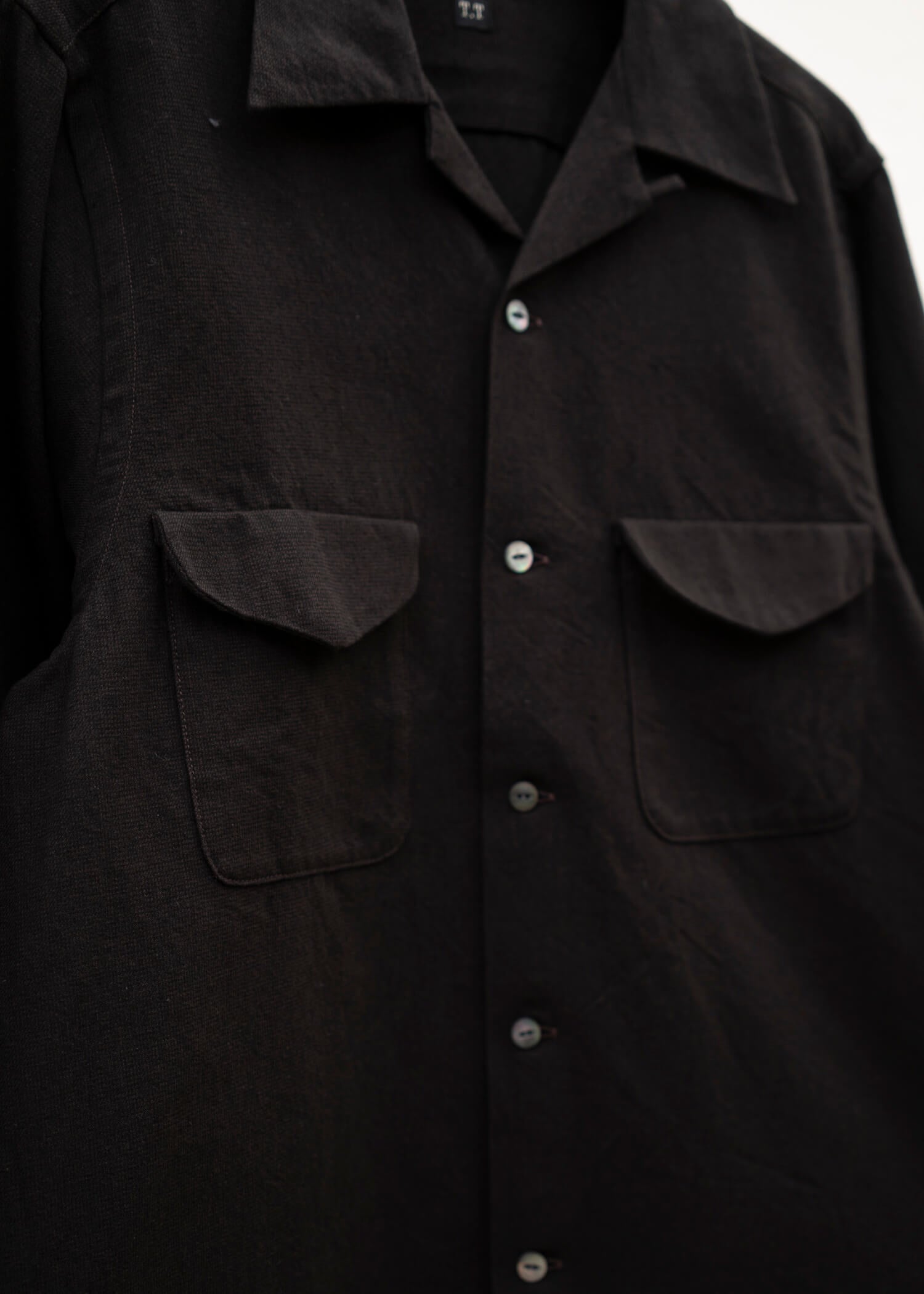 Taiga Takahashi Lot.101 Open Collar Shirt / BROWN BLACK