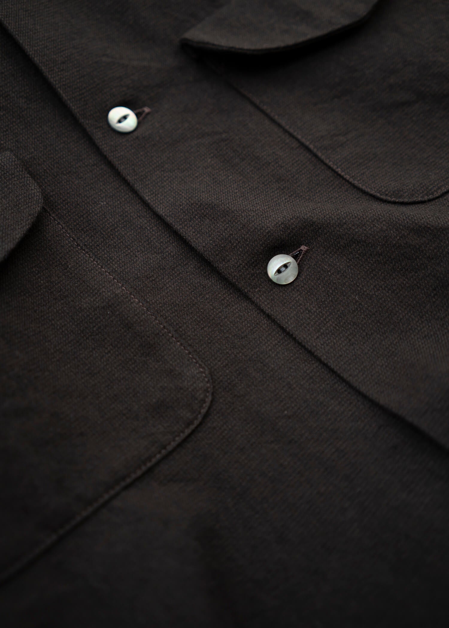 Taiga Takahashi Lot.101 Open Collar Shirt / BROWN BLACK