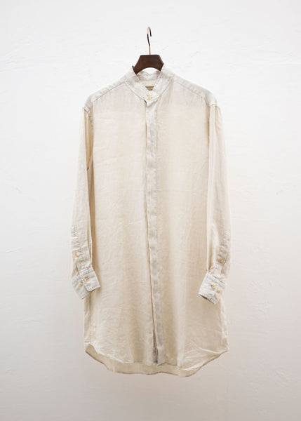 ZIIIN ""ANGO"" LONG LINEN SHIRT / BLACK