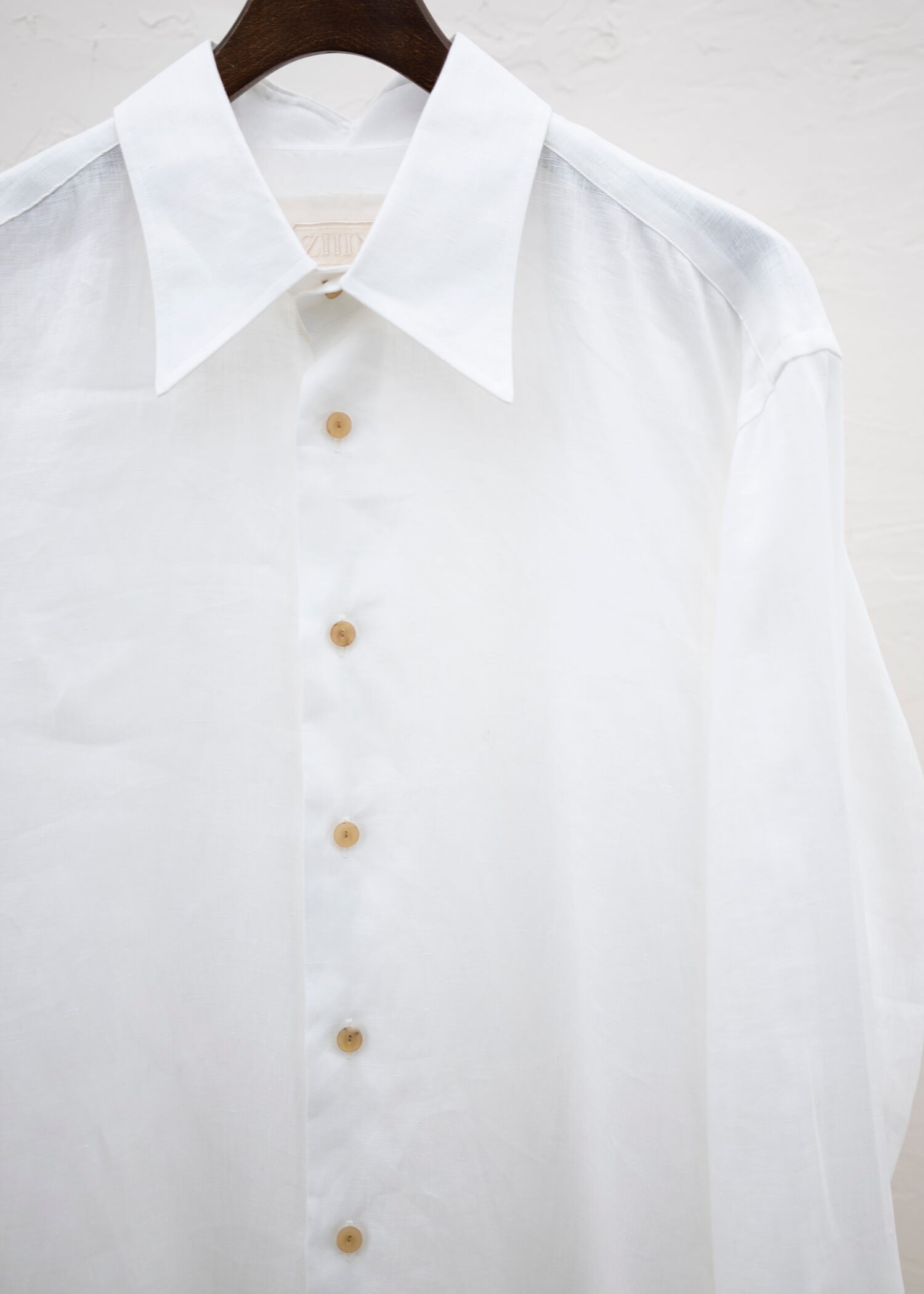 """"""""BEARSLEY"""""""" LONG POINT COLLAR SHIRT / WHITE