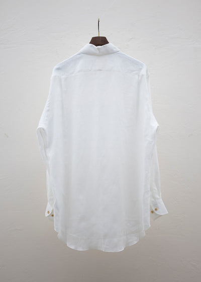 ZIIIN "BEARSLEY" LONG POINT COLLAR SHIRT / WHITE