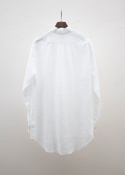 ZIIIN KAFKA STAND COLLAR GATHER SHIRT / WHITE