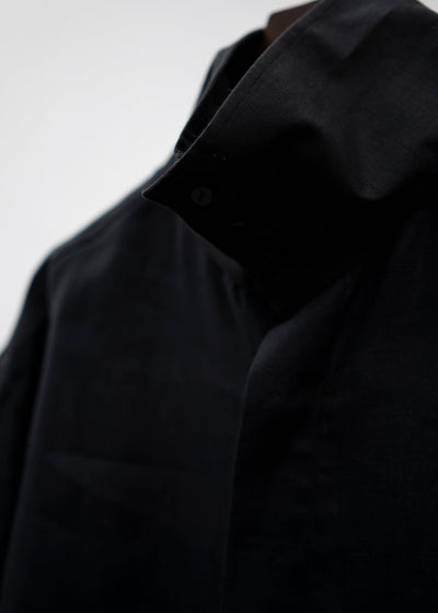 "OSCAR" HIGH NECK COLLAR SHIRT / BLACK
