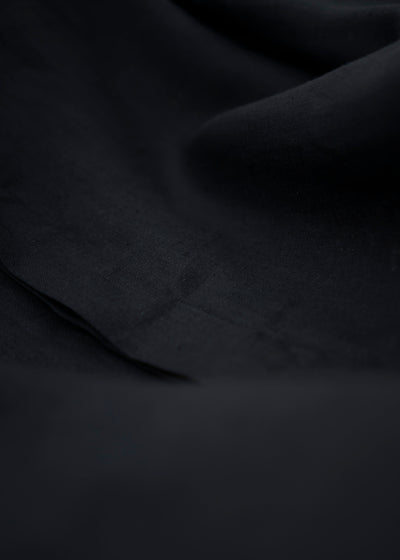 "OSCAR" HIGH NECK COLLAR SHIRT / BLACK