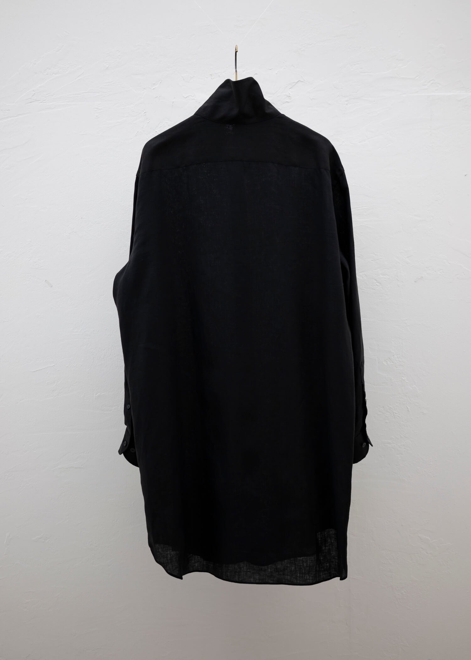 ZIIIN "OSCAR" HIGH NECK COLLAR SHIRT / BLACK