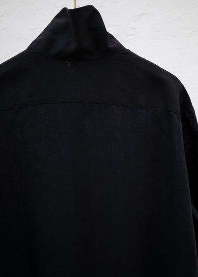 "OSCAR" HIGH NECK COLLAR SHIRT / BLACK