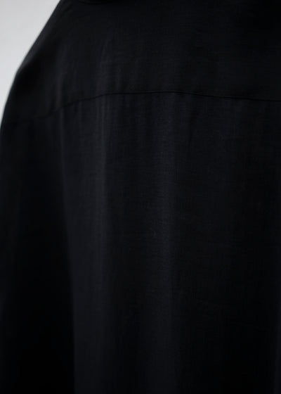 "OSCAR" HIGH NECK COLLAR SHIRT / BLACK