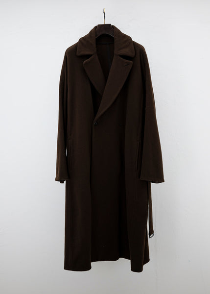 Jurgen Lehl Indian Wool Thick Trench Coat Brown