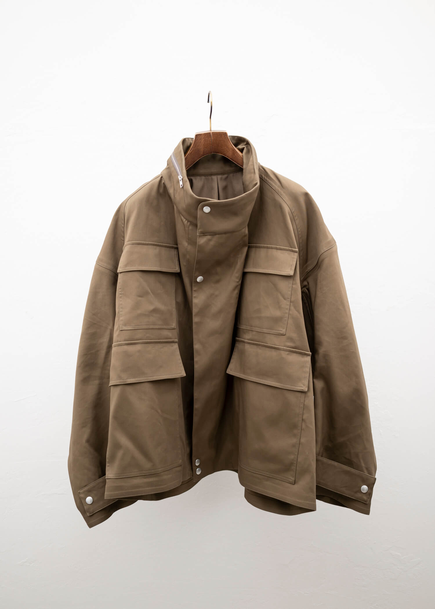 HED MAYNER CROPPED PARKA COAT OLIVE