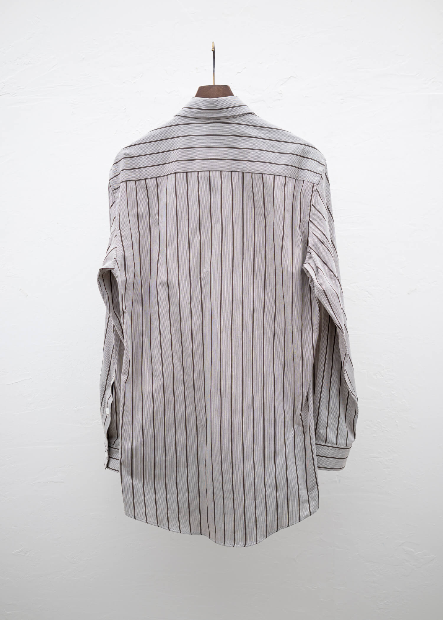 HED MAYNER BUTTONED-DOWN SHIRT BROWN PINSTRIPES