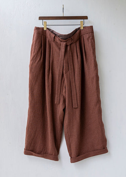 ZIIIN DARMA 3 Tuck Wide Pants / Hemp Wool / RENGA