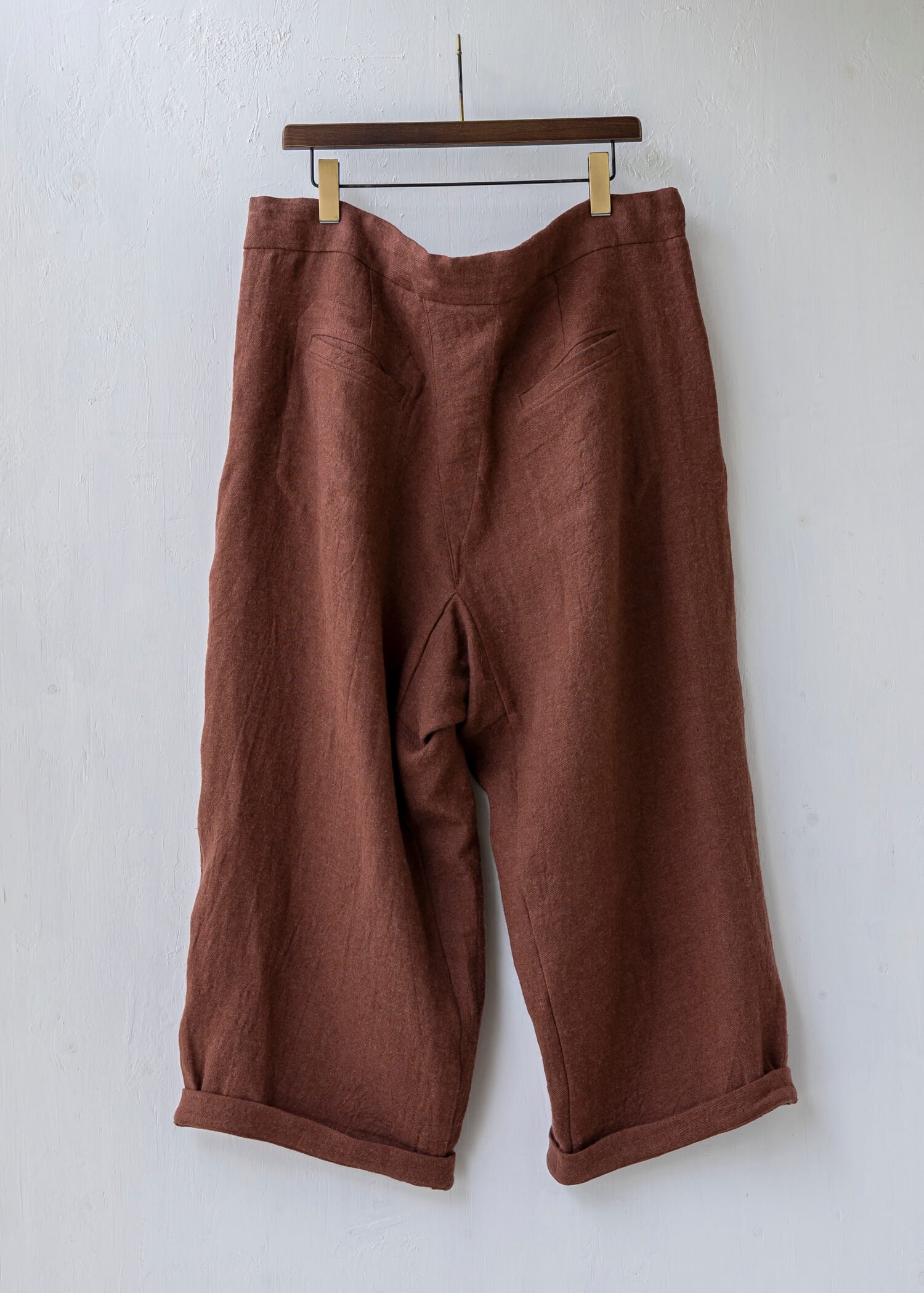ZIIIN DARMA 3 Tuck Wide Pants / Hemp Wool / RENGA