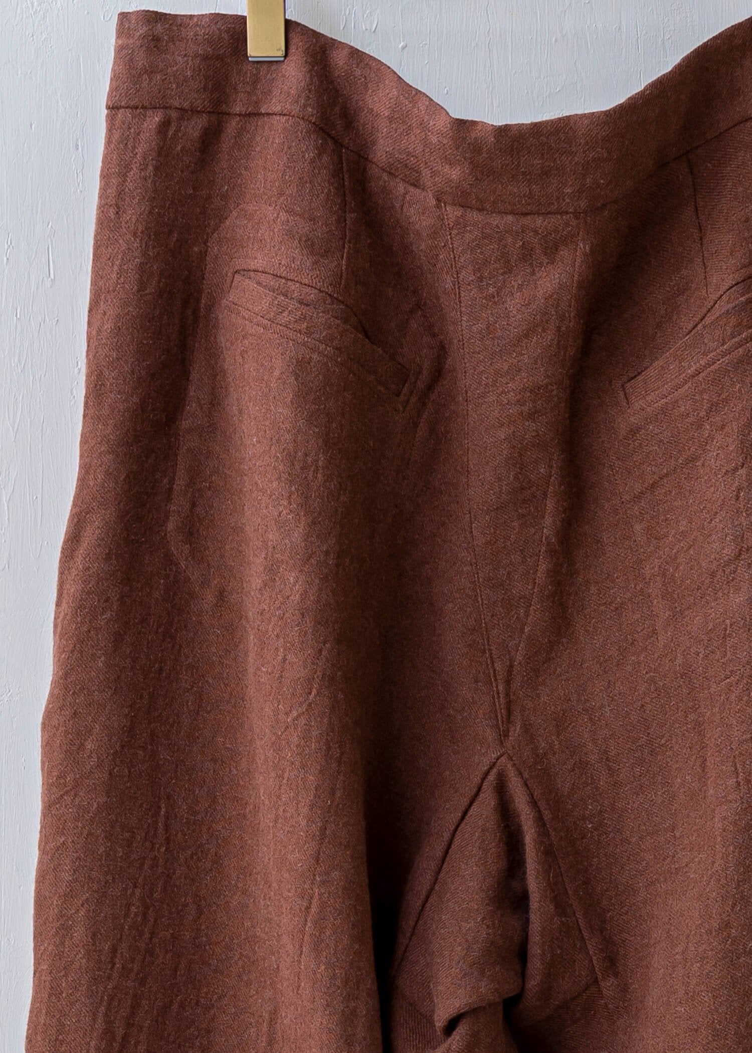 ZIIIN DARMA 3 Tuck Wide Pants / Hemp Wool / RENGA