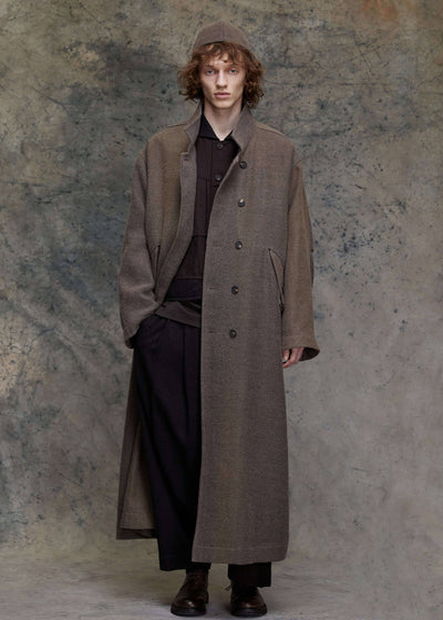 ZIGGY CHEN STAND COLLAR DOUBLE BREASTED COAT