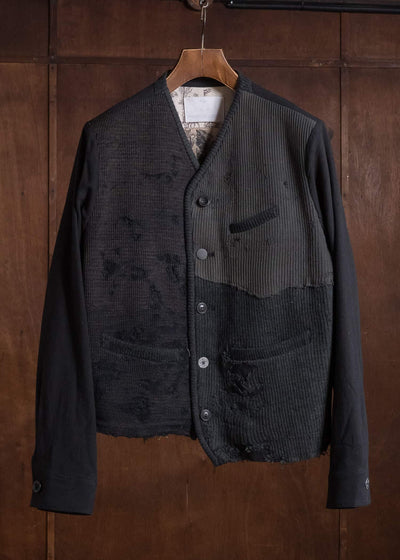Professor.E HERITAGE REWORKED KNIT FARMER JKT BLACK 26FW-FM-JKT-02