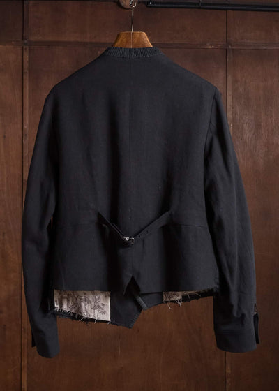 Professor.E HERITAGE REWORKED KNIT FARMER JKT BLACK 26FW-FM-JKT-02