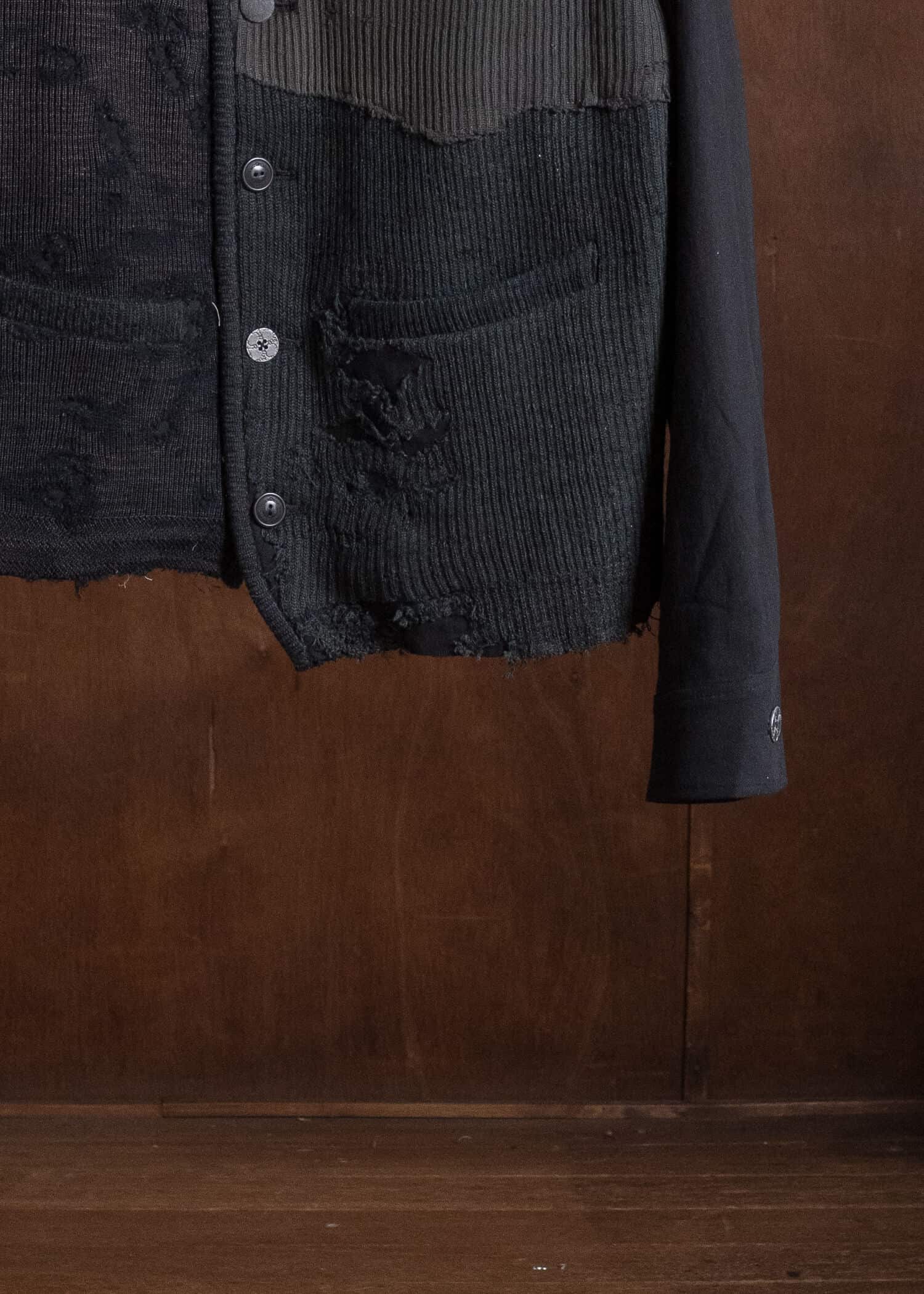Professor.E HERITAGE REWORKED KNIT FARMER JKT BLACK 26FW-FM-JKT-02