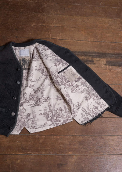 Professor.E HERITAGE REWORKED KNIT FARMER JKT BLACK 26FW-FM-JKT-02
