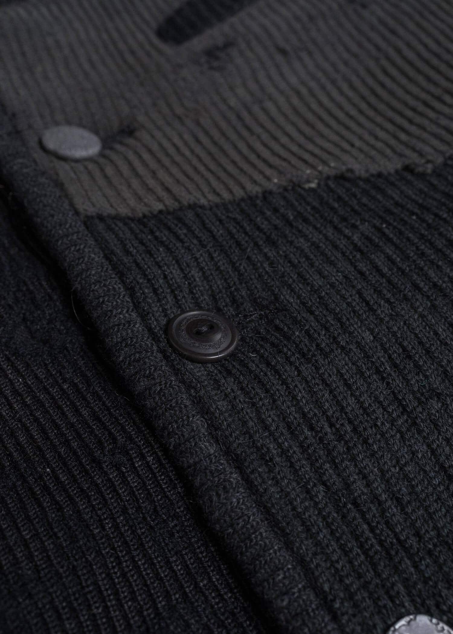 Professor.E HERITAGE REWORKED KNIT FARMER JKT BLACK 26FW-FM-JKT-02