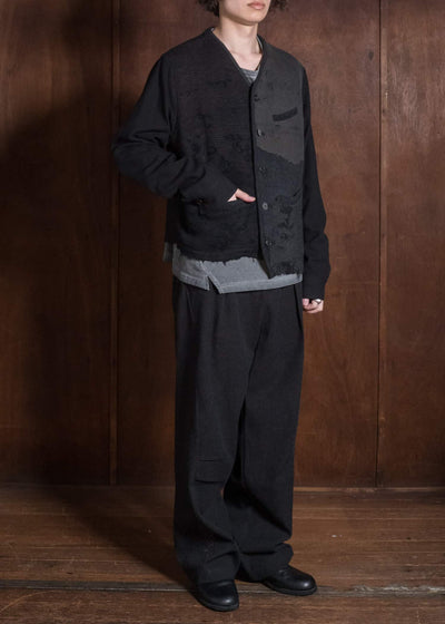 Professor.E HERITAGE REWORKED KNIT FARMER JKT BLACK 26FW-FM-JKT-02