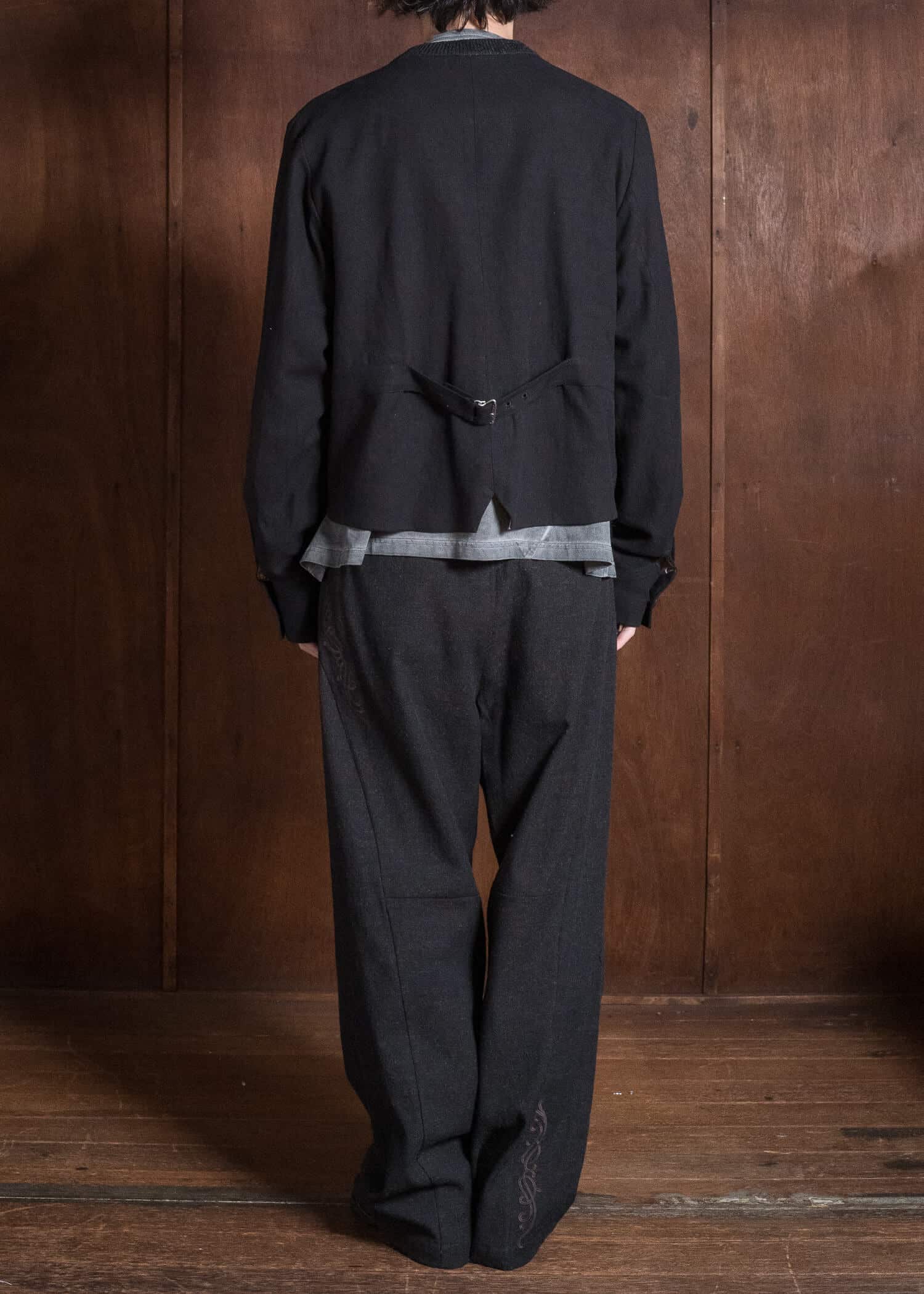 Professor.E HERITAGE REWORKED KNIT FARMER JKT BLACK 26FW-FM-JKT-02