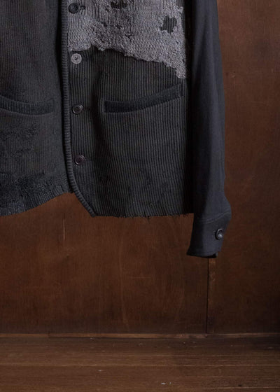 Professor.E HERITAGE REWORKED KNIT FARMER JKT BLACK 26FW-FM-JKT-02