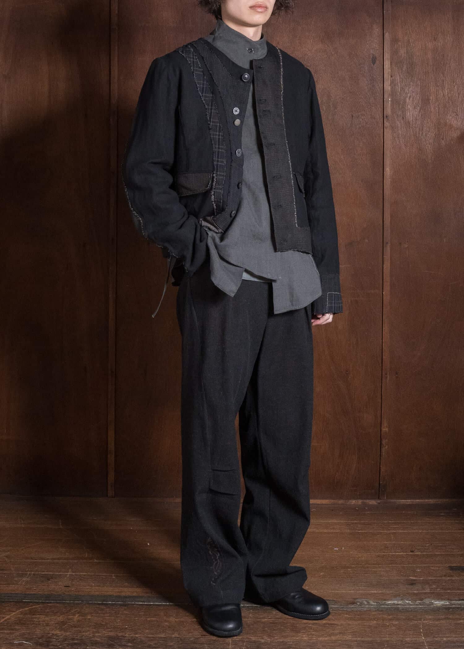 Professor.E DECONSTRUCT ANTIQUE JKT CHECK 26FW-FM-JKT-10