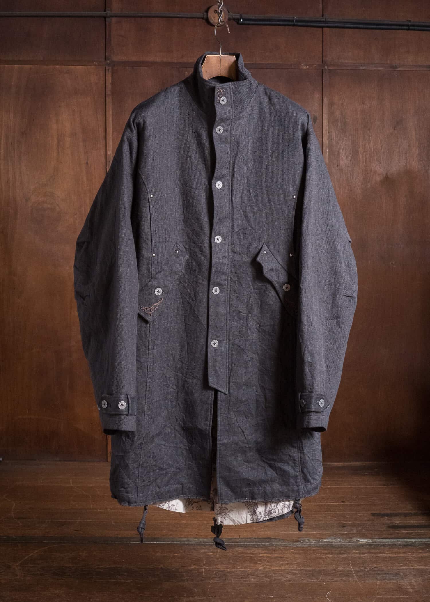 Professor.E EMBELLISHED PARKA GREY 26FW-FM-LC-01