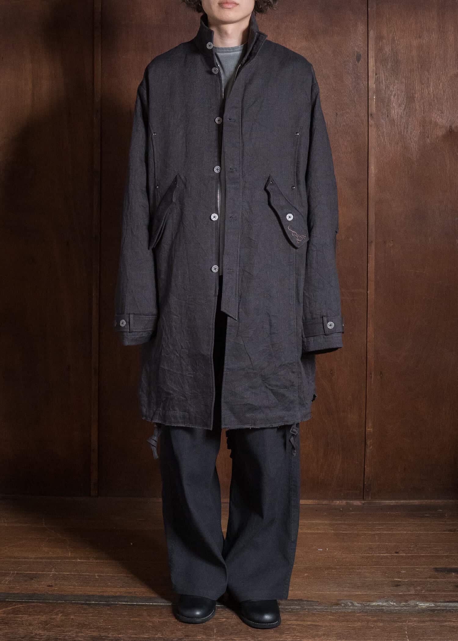 Professor.E EMBELLISHED PARKA GREY 26FW-FM-LC-01