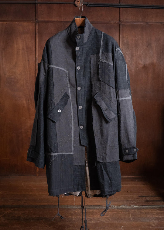 Professor.E HAND-TATTERED EDGES PARKA GREY 26FW-FM-LC-02