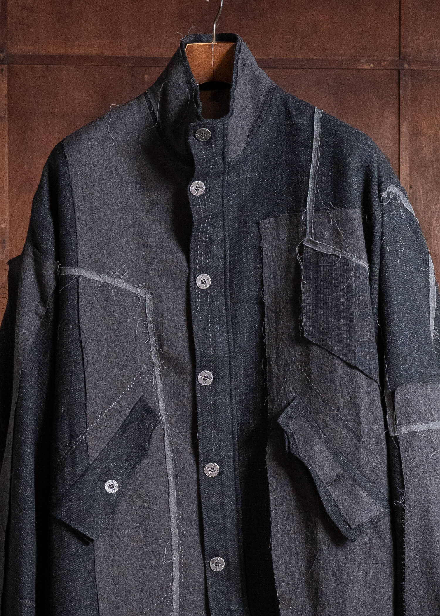 Professor.E HAND-TATTERED EDGES PARKA GREY 26FW-FM-LC-02